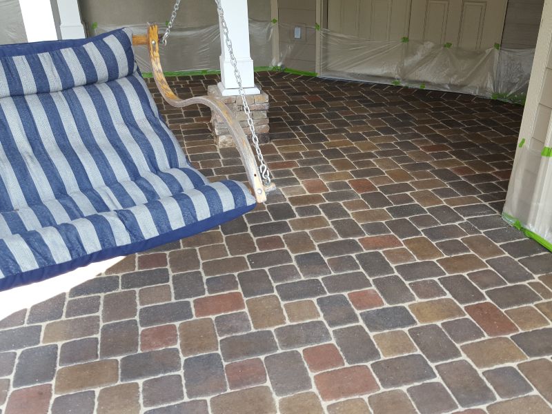 A newly cleaned paver job at a residential home.