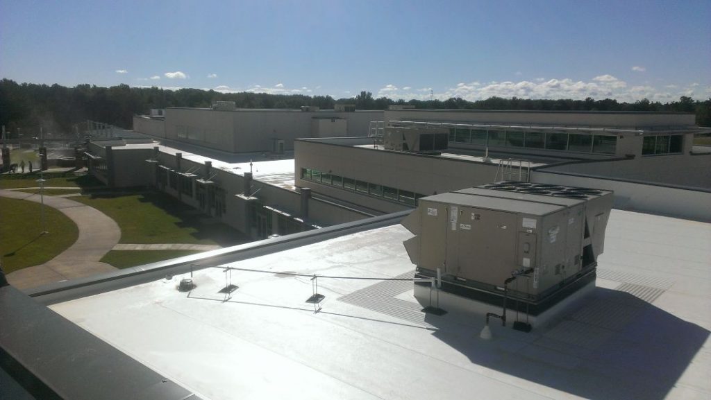After soft washing a tpo roof.