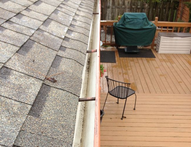 After gutter cleaning. Clean and pristine gutters.